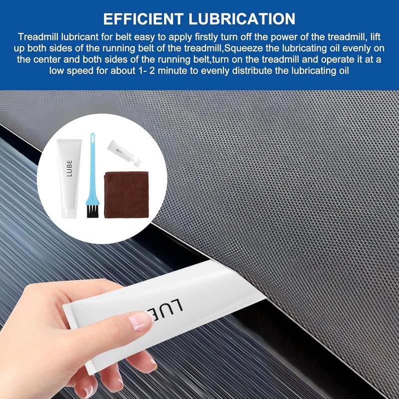PWEOW Fitness Treadmill Lubricant for Sole Spirit Treadmill Lube, Silicone Oil Fit Most Brands Treadmill with Cleaning Cloth and Brush (White) ﻿ - Image 3